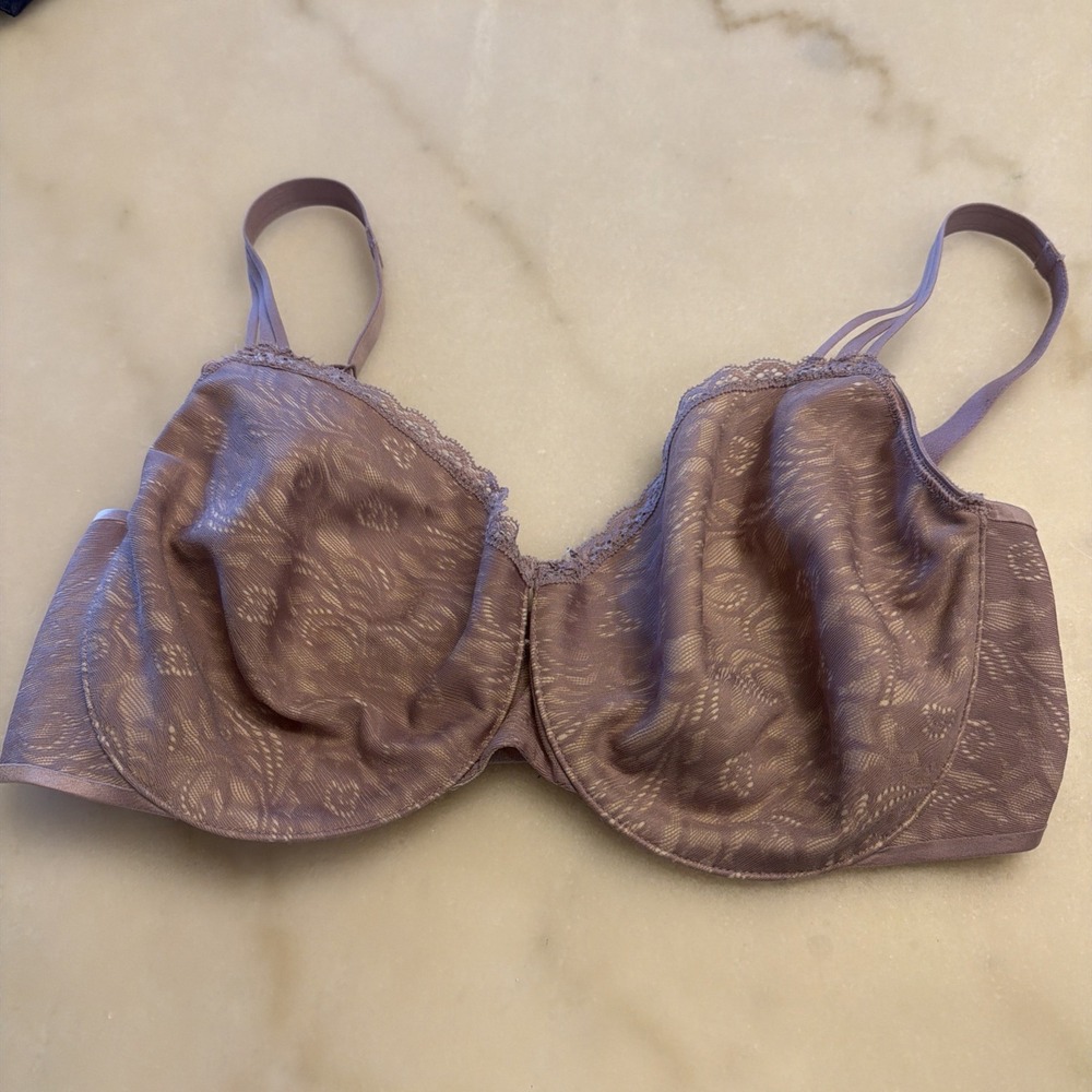 Soma "Enticing Lift" Balconette Bra 38DDD Lavender Purple Lace Convertible Strap